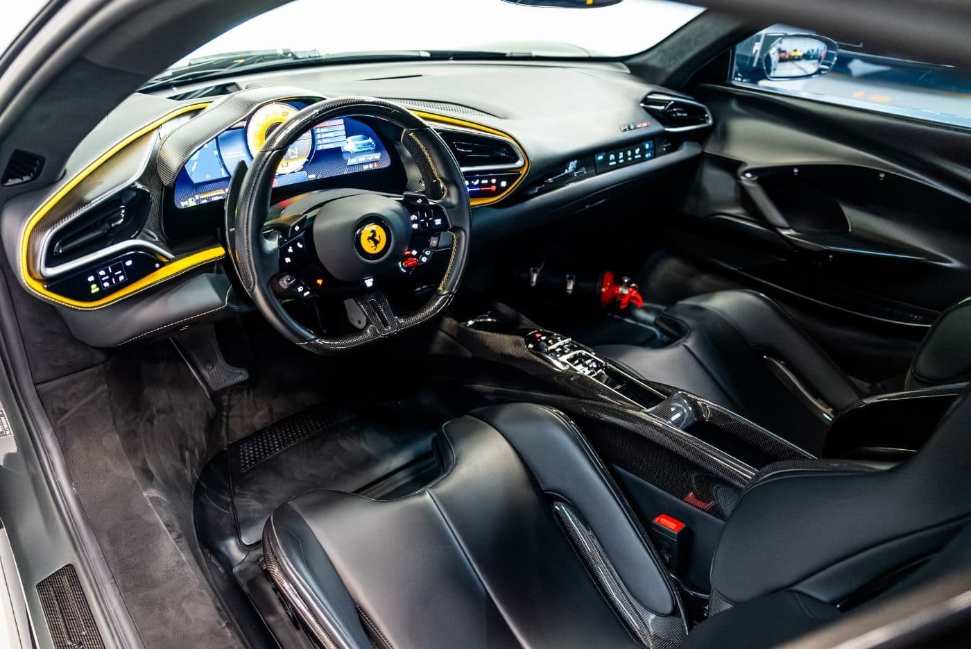 Ferrari 296 GTS cabin from the Dynasty Prestige fleet, presented and checked before delivery
