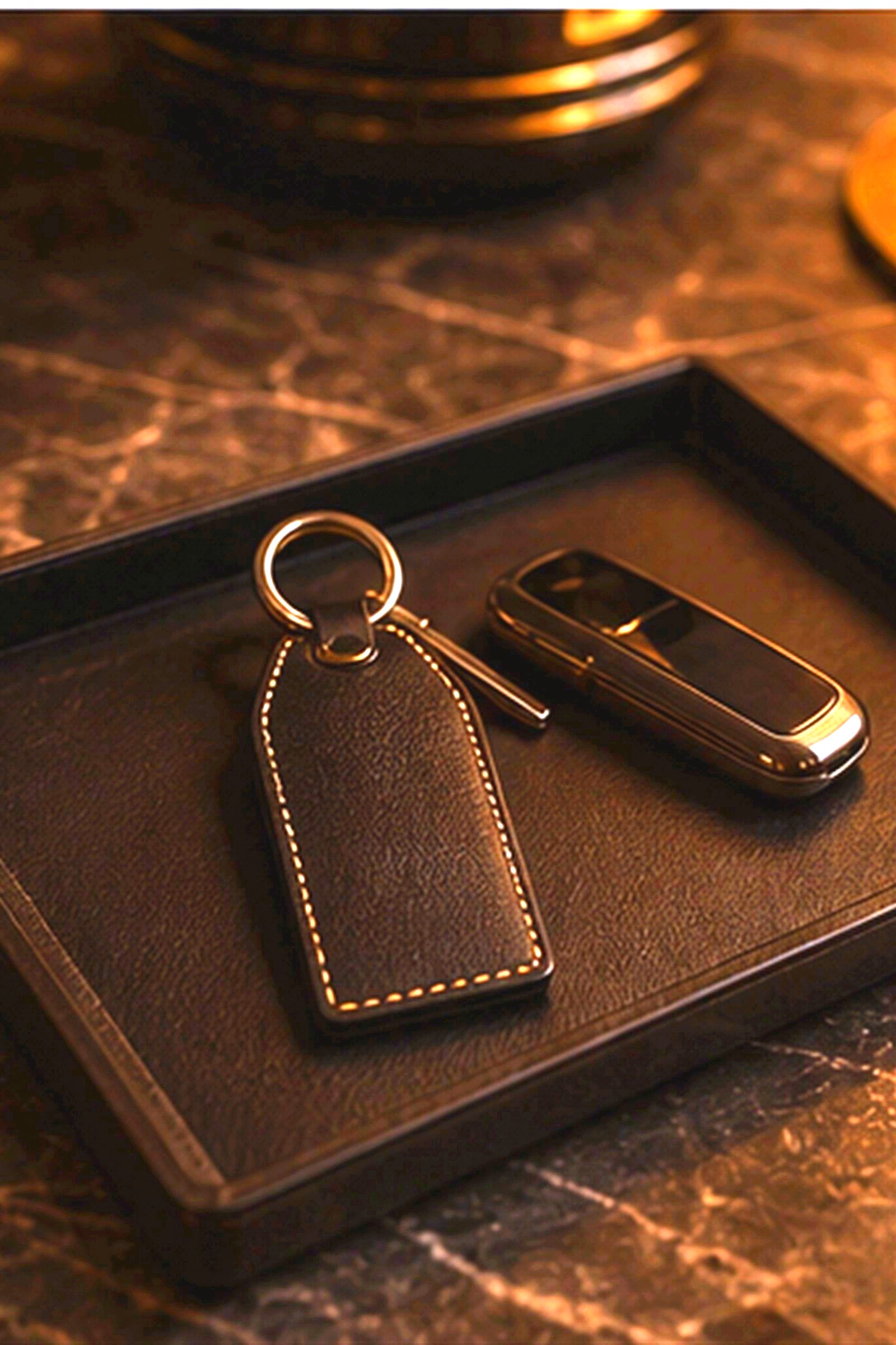Car key prepared before confirming the rental handover route