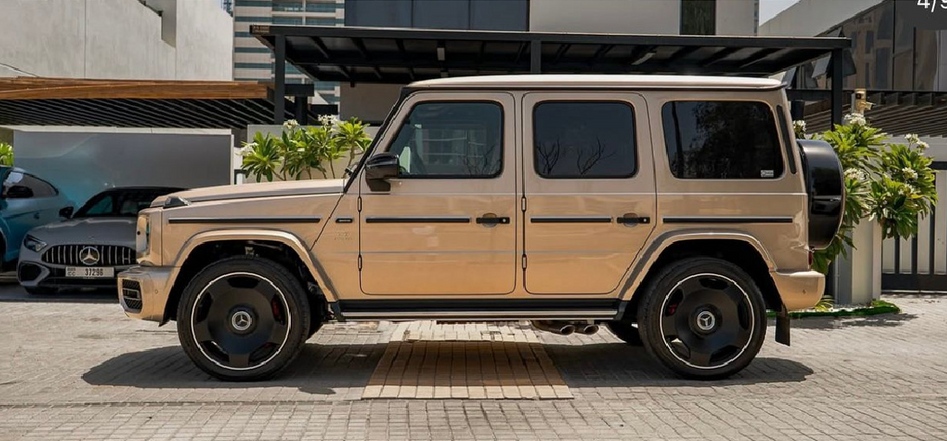 Bronze Mercedes G63 profile detail in Dubai