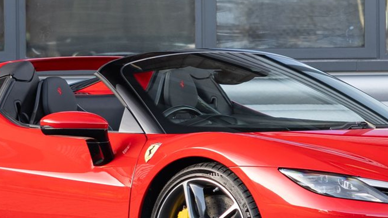 Ferrari 296 GTS red cabin detail in Dubai