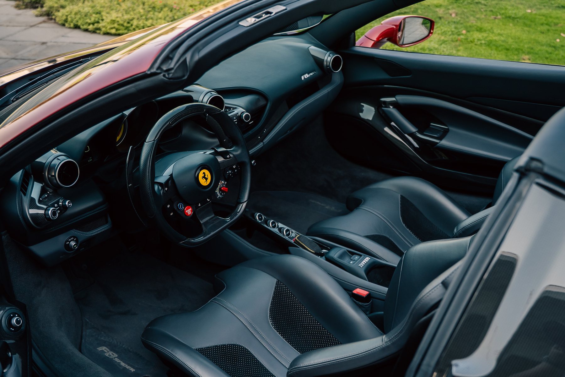 Ferrari F8 Spider cabin detail in Dubai