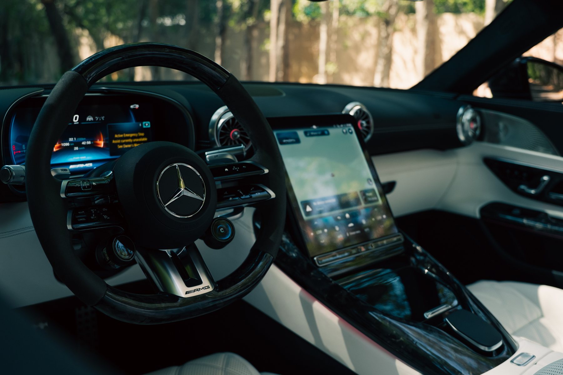 Mercedes-Benz SL63 AMG cabin detail in Dubai